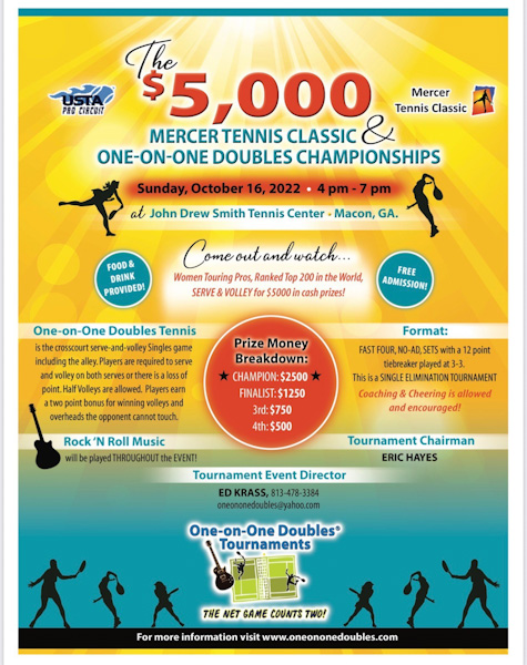 $5,000 Women’s One-On-One Doubles Shootout at the Mercer Tennis Classic